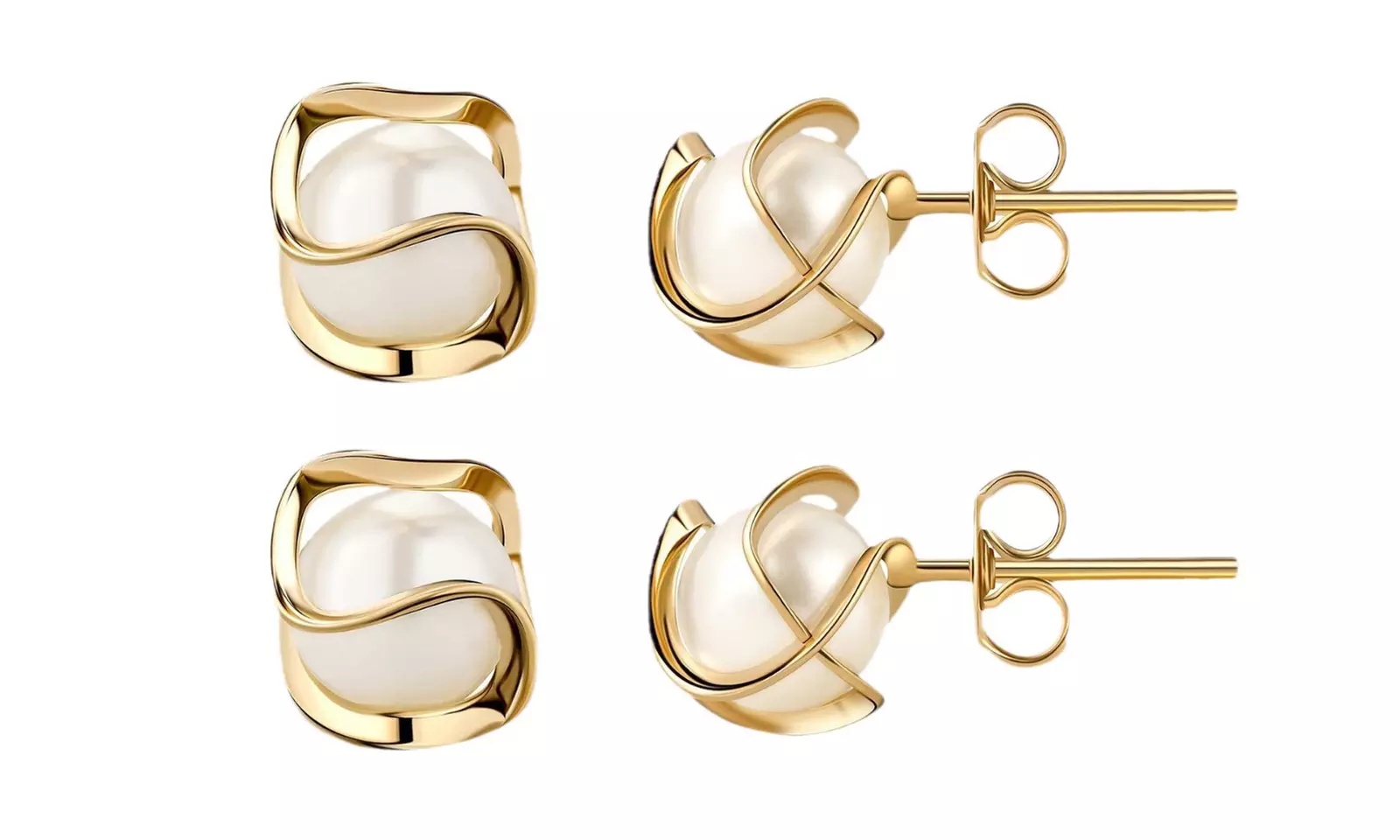 1 o 2 pares de pendientes jaula con perlas