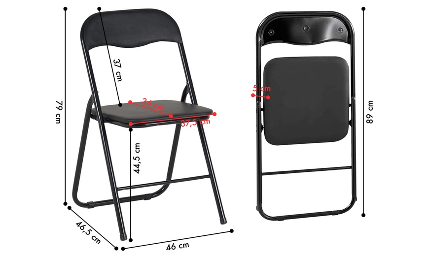 Image 11: 6er-Set Klappstühle mit Metall-Rahmen