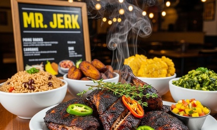 One Appetizer to Share + Two Entrées + Two Drinks +  Two Desserts - Mr Jerk