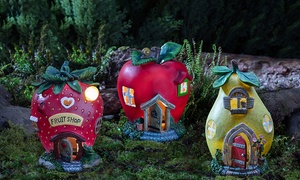 One or Three Solar LED Light-up Fairy Houses