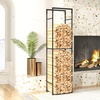 Image 4: Outsunny Metal Firewood Log Holder, Adjustable Slim Design
