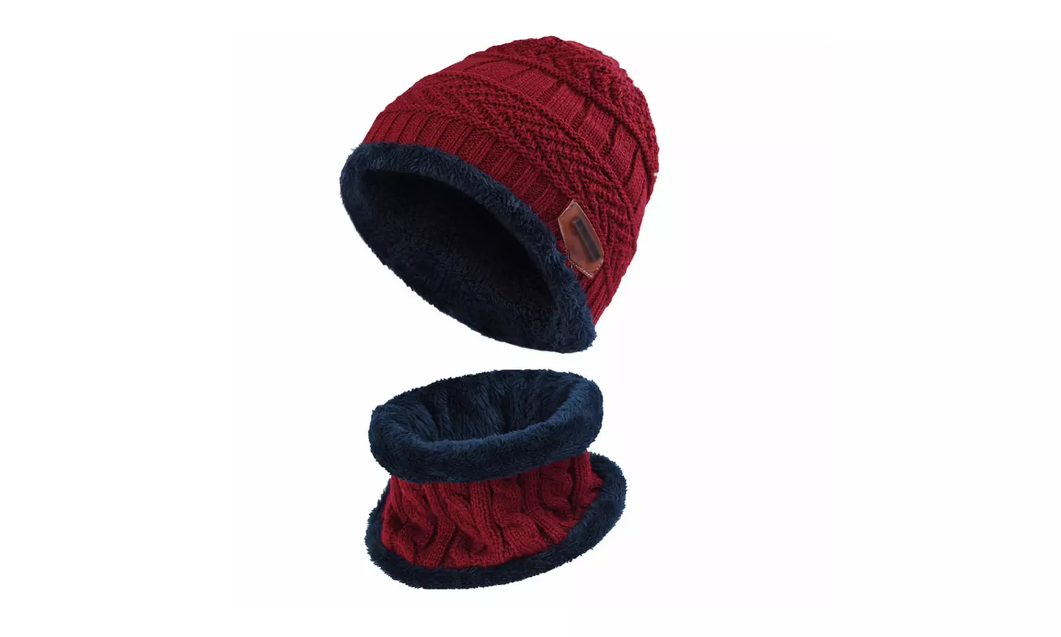 2-Piece Winter Knit Beanie Hat & Scarf Set for Men & Women