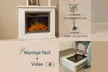 Mueble con chimenea eléctrica de vidrio templado modelo Alaska con luces LED multicolor, con envío gratuito - Second Medium