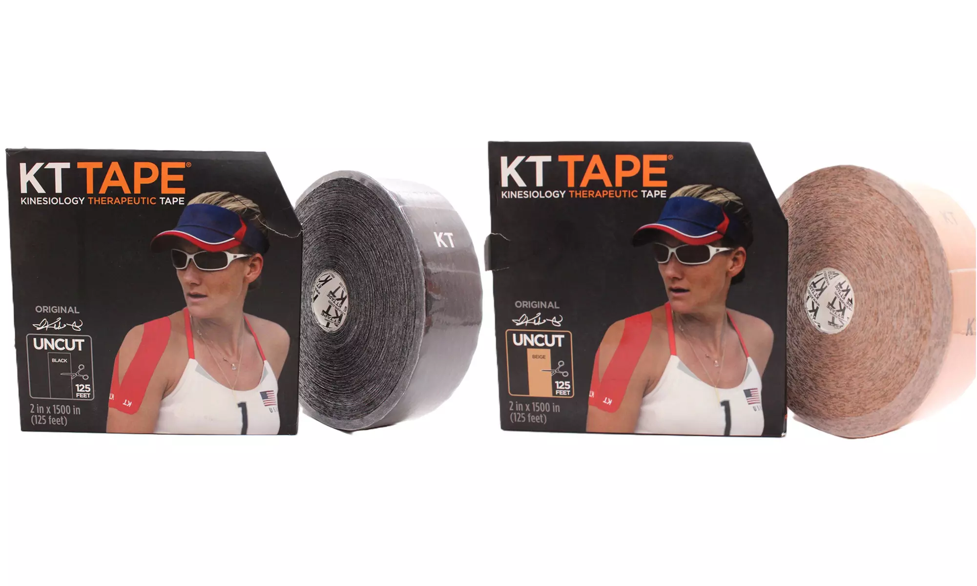 Uncut KT Tape Cotton & Pro Kinesiology Tapes - Black of Beige - Primary Image