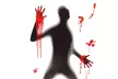 Halloween Bloody Window Clings Ghost Handprint Bloodstains PVC Stickers - Second Medium