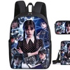 Image 15: 3-Piece Wednesday Adams-Inspired Backpack Set 