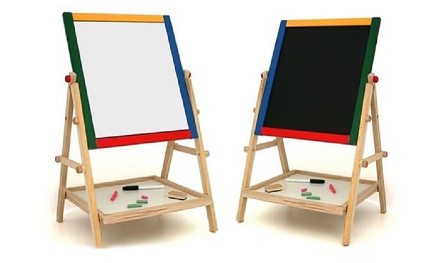 Image 1: Wooden Blackboard and Whiteboard