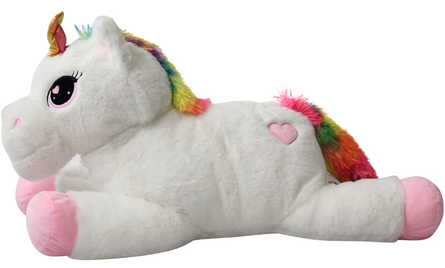 Image 3: 30cm Large Lying Soft Stuffed Unicorn Plushie