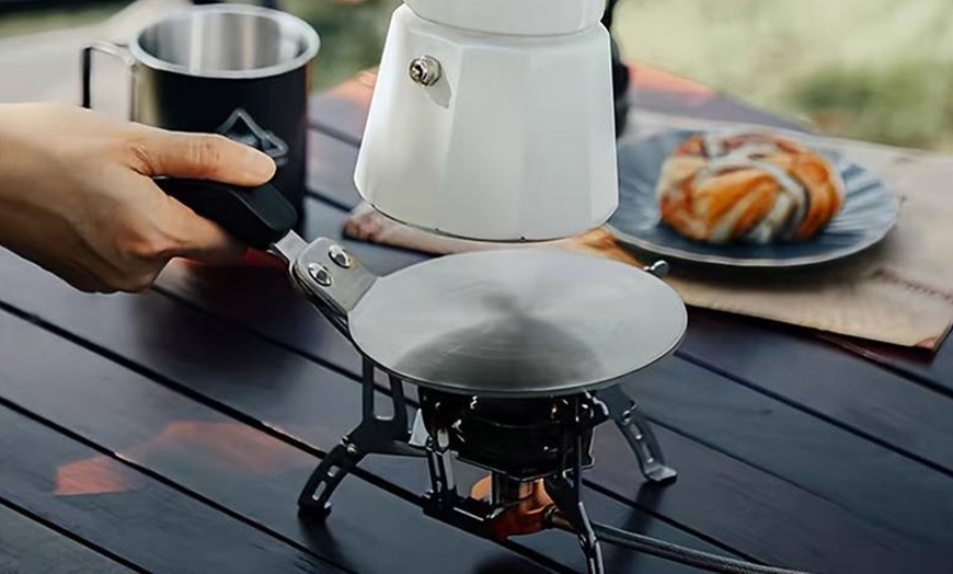 Image 3: 150ml Stovetop Espresso Moka Pot with 13cm Induction Hob Adapter Plate