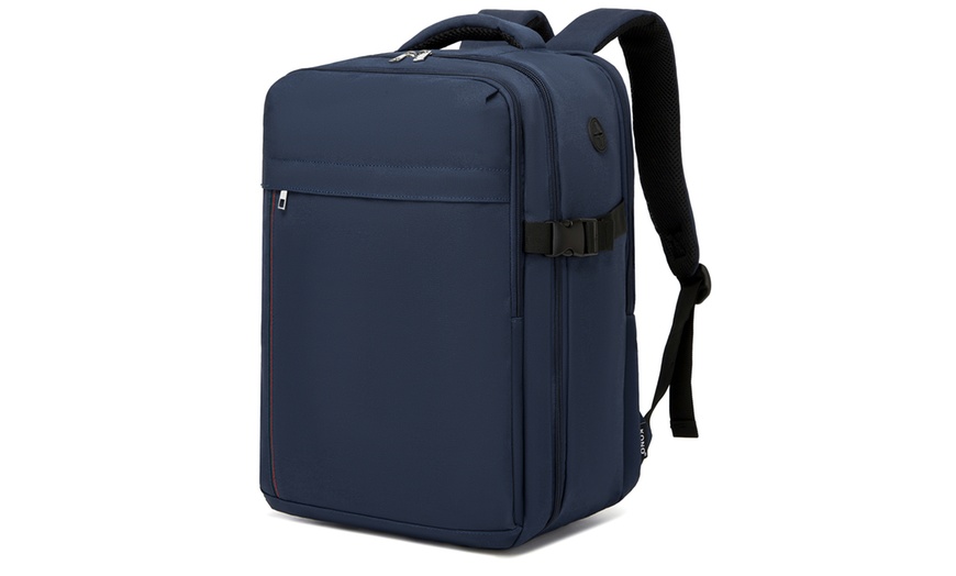 Image 3: Kono 20L Cabin Backpack with Red Trim for 15.6” Laptop Travel Daypack