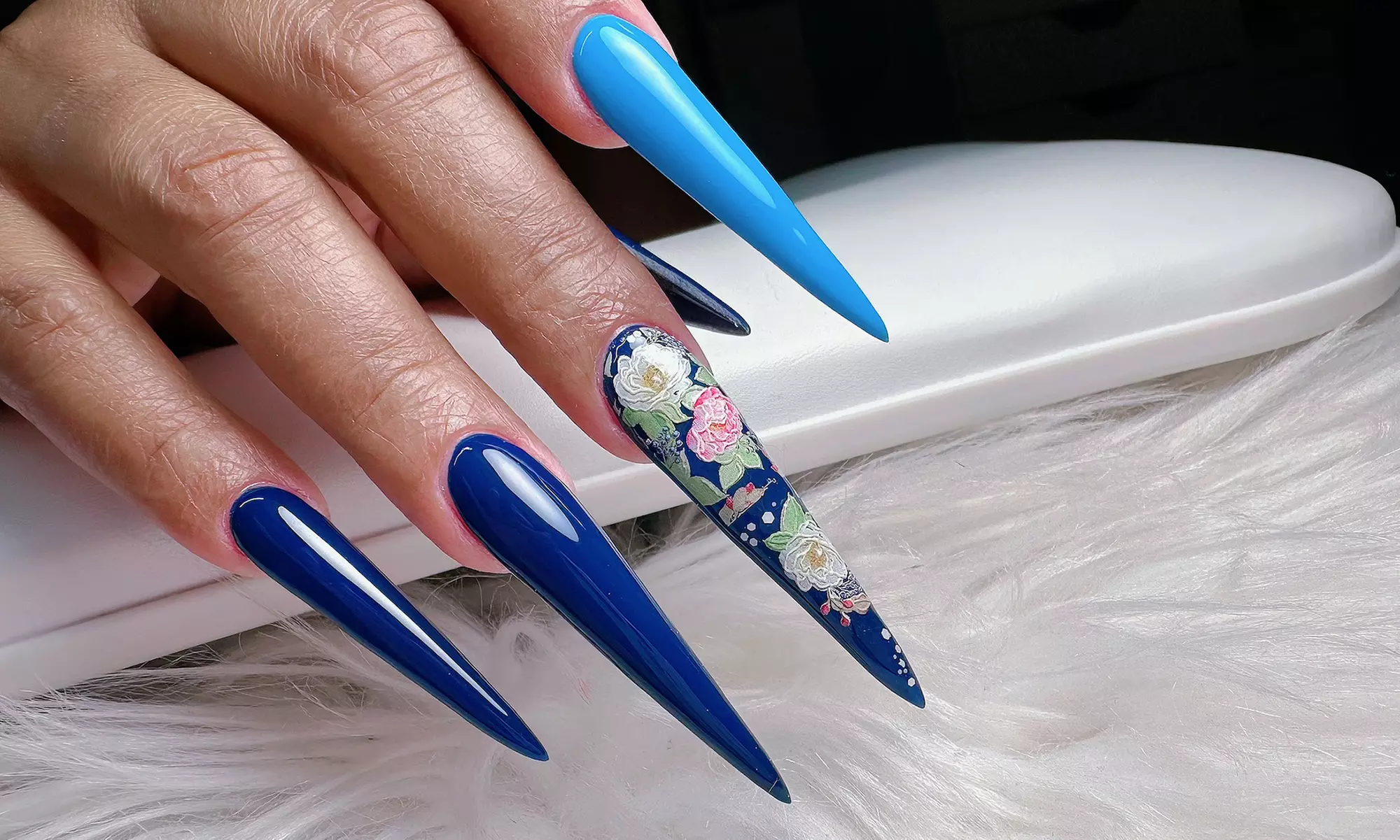Full Set Acrylic Extra Long Nails with Pedicure for a Stunning Style