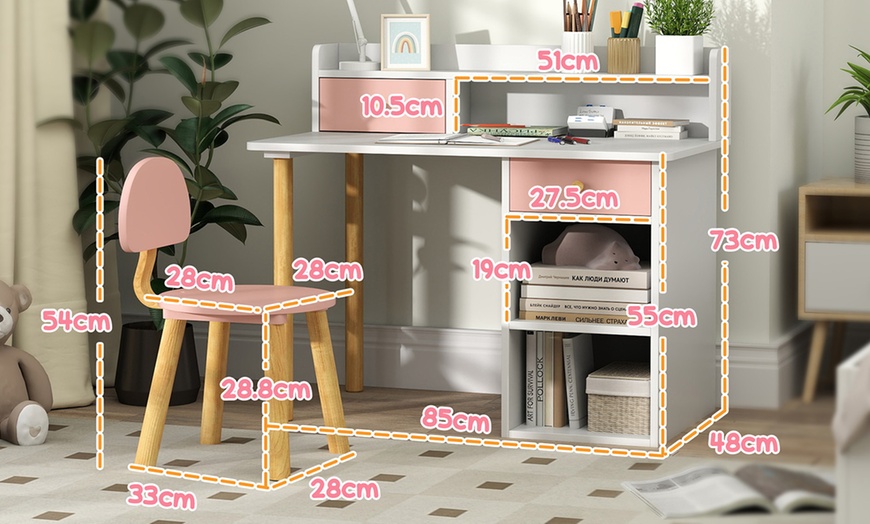 Image 12: AIYAPLAY Kids Desk and Chair Set
