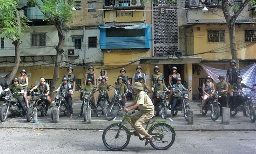 Image 3: Vietnam: Hanoi Food, Culture, Sight Tour on Vintage Minsk Motorbike