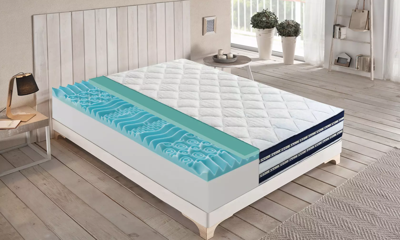 Matelas à mémoire de forme et 13 zones h 27 cm - Primary Image