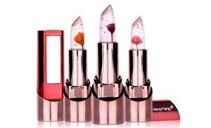 One Or Three Flower Crystal Jelly Temperature-Change Colour Lipsticks