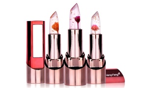 One Or Three Flower Crystal Jelly Temperature-Change Colour Lipsticks