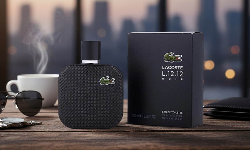 Image 1: Lacoste L.12.12 Noir Eau de Toilette Spray for Men 3.3 fl. oz.