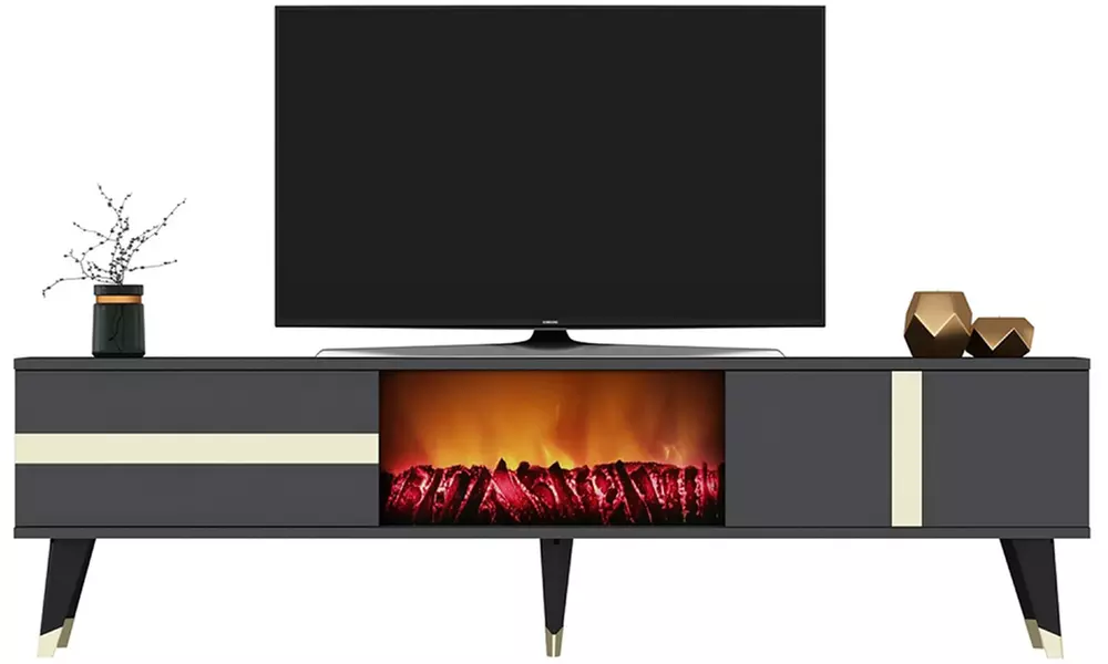 Meuble TV avec cheminée LED 150 cm Kocoon