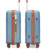 Image 4: KONO 20+24+28 Inch Grayish Blue ABS Hard Shell Suitcase with TSA Lock