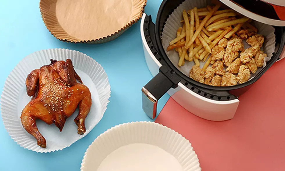 US 100-200Pc Air Fryer Liners Disposable Paper Liner Baking Roast Microwave6.3''