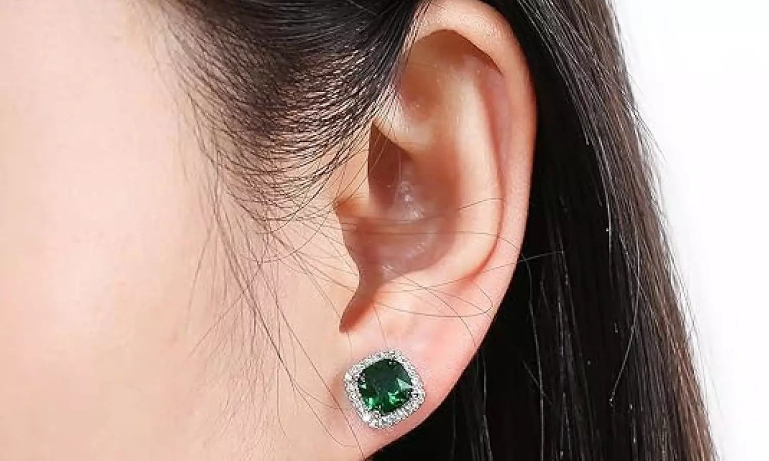Sterling Silver May Birthstone Stud Earring Collection Made With Swarovski