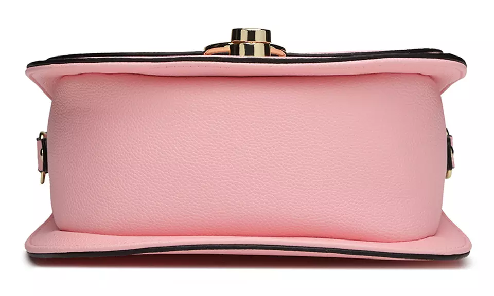 Women Fashion PU Leather Cross Body Saddle Bag