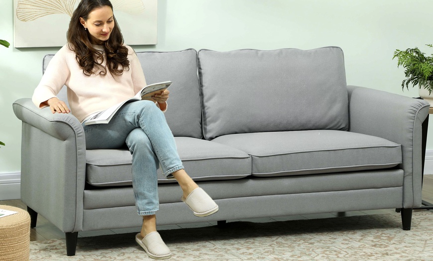 Image 3: HOMCOM Modern 3-Seater Sofa