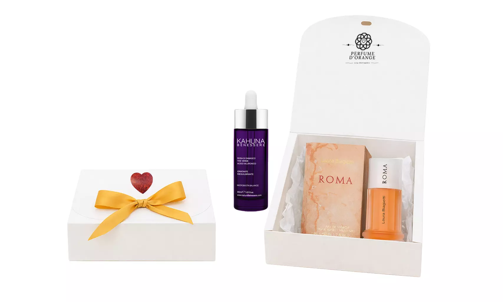 Geschenk-Box für Sie: Duft nach Wahl & 30 ml Kahuna Benessere Serum mit Hyaluronsäure in Geschenk-Box - Second Medium