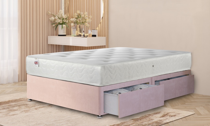 Image 24: Plush Velvet 4-Drawer Divan Bed Set