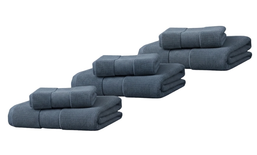 Image 11: Coppia di asciugamani e telo bagno in spugna 100% cotone di Pompea