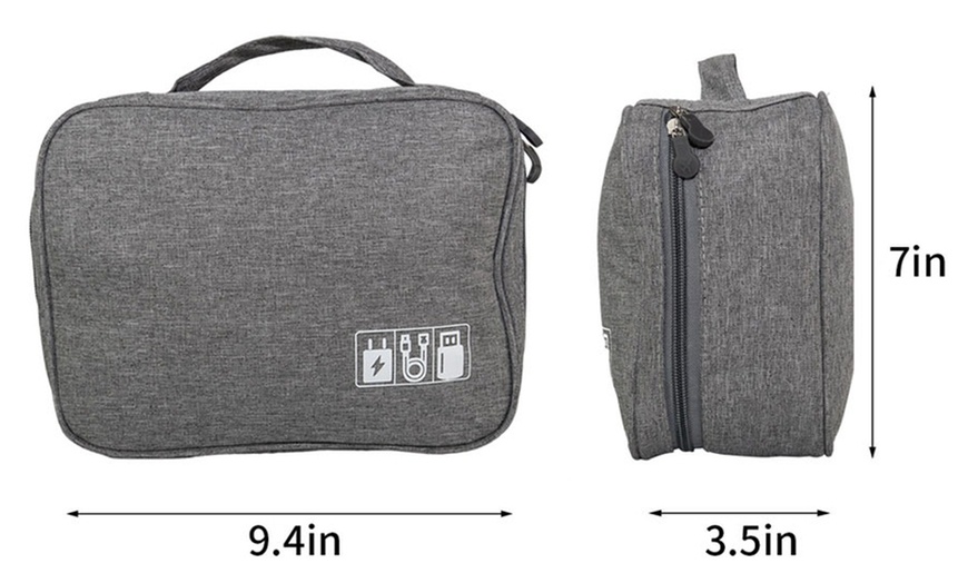 Image 13: Electronic Cord Organizer Cable Bag Travel Digital Cord Case Pouch Waterproof