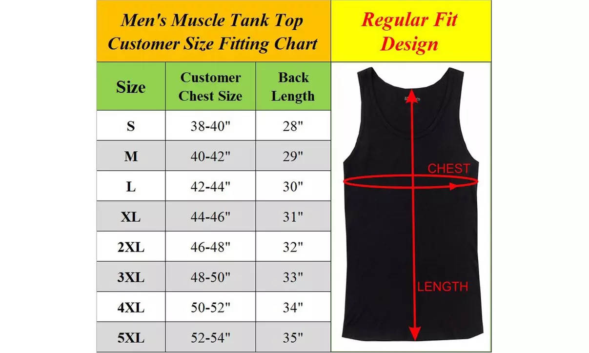 Men's 5-Pack Crew Neck Muscle Tank Tee (S-5XL)