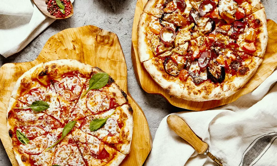 Savor Big Cheese/Pepperoni Polly Pizza w/ 2 or 4 Refreshing Drinks 