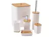 6er-Set Badezimmer-Accessoires mit Bambus in Schwarz oder Weiß - Second Medium