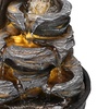 Image 6: Tiered Rock Cascading Tabletop Water Fountain with LED Crystal Ball