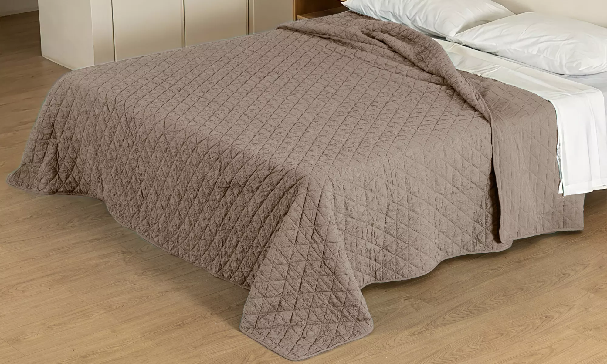 Couvre-lit taille XL avec effet froissé