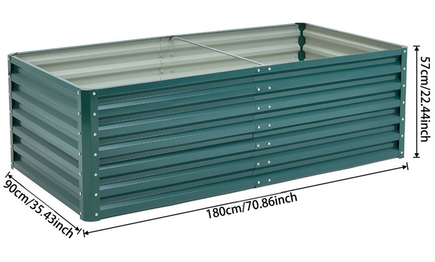 Image 7: Elevated Open Bottom Sectioned Metal Garden Bed