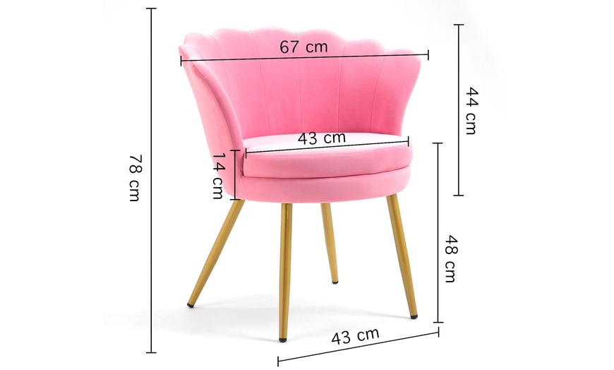 Image 54: Fluwelen schelp fauteuil