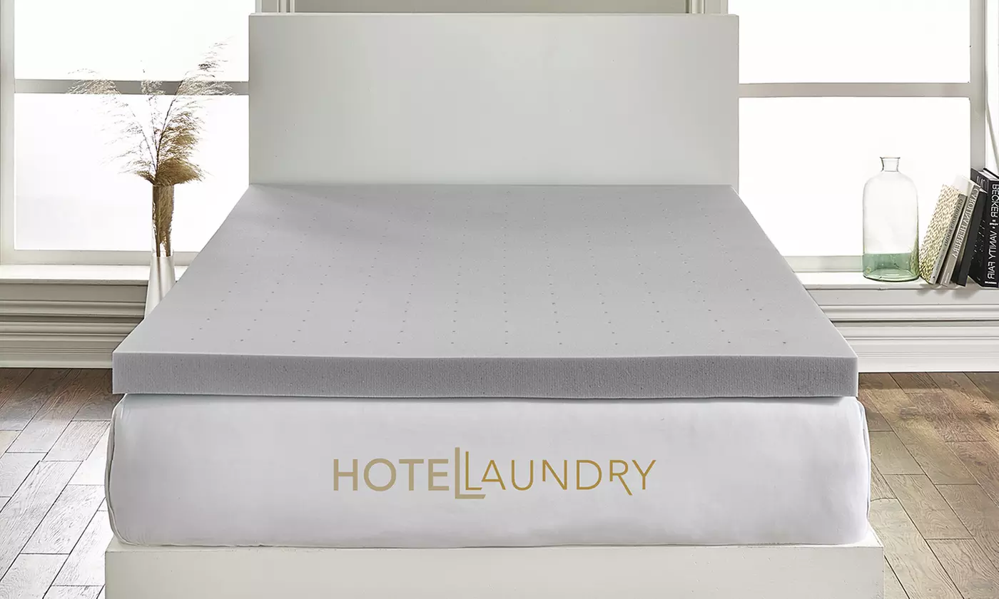 Hotel Laundry Bamboo Charcoal 2.5" Memory Foam Mattress Topper - Second Medium