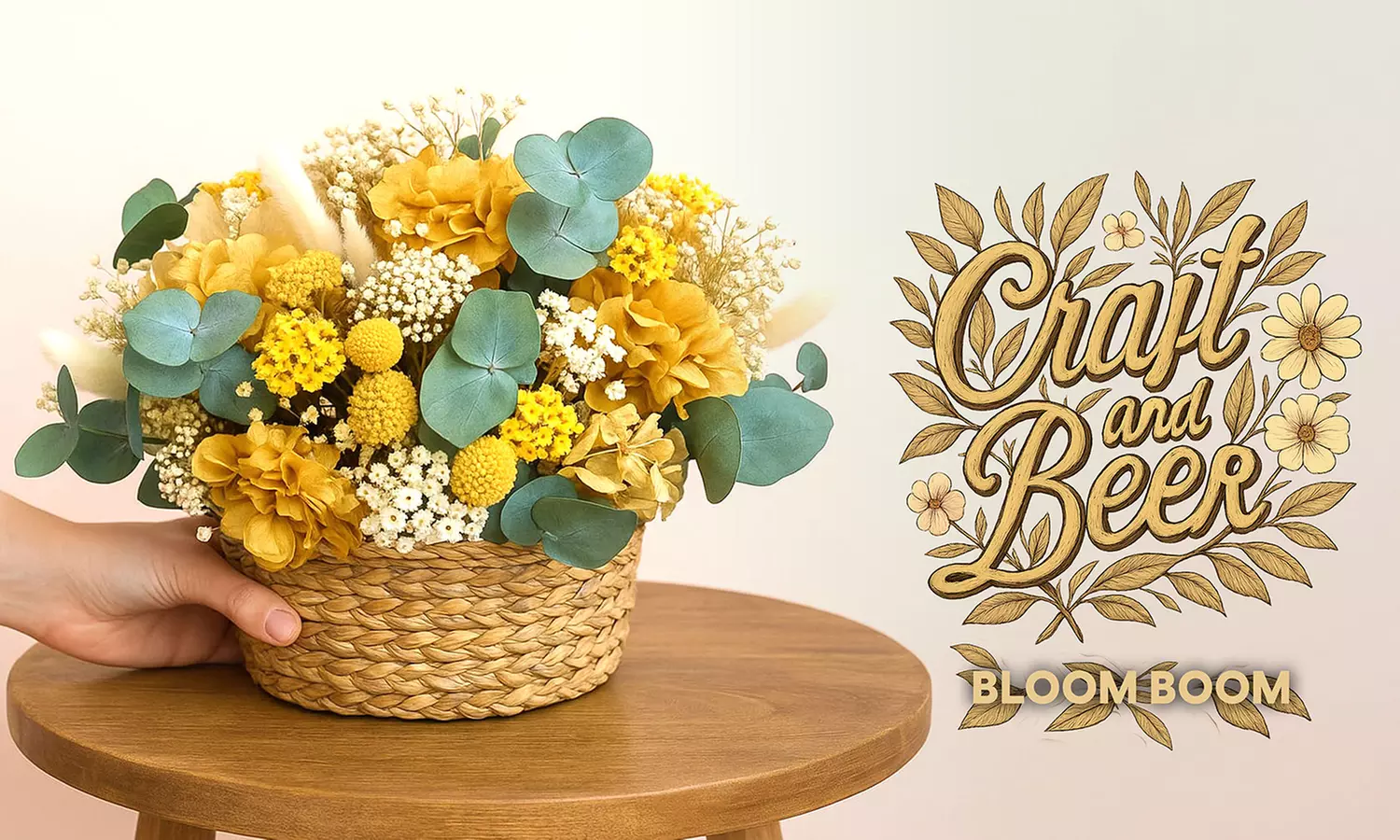 Taller de flores secas con barra libre de cerveza