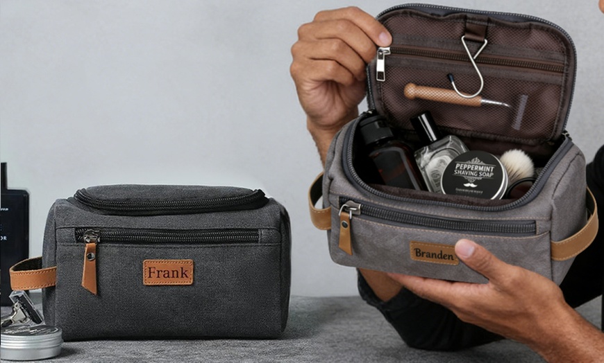 Image 8: Travel in Style With Personalized Vegan-Friendly Leather Toiletry Bag (Up to $maximum_of_discount_percentage Off)