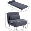 Image 31: HomCom Convertible Single Sleeper Chair Sofa Bed