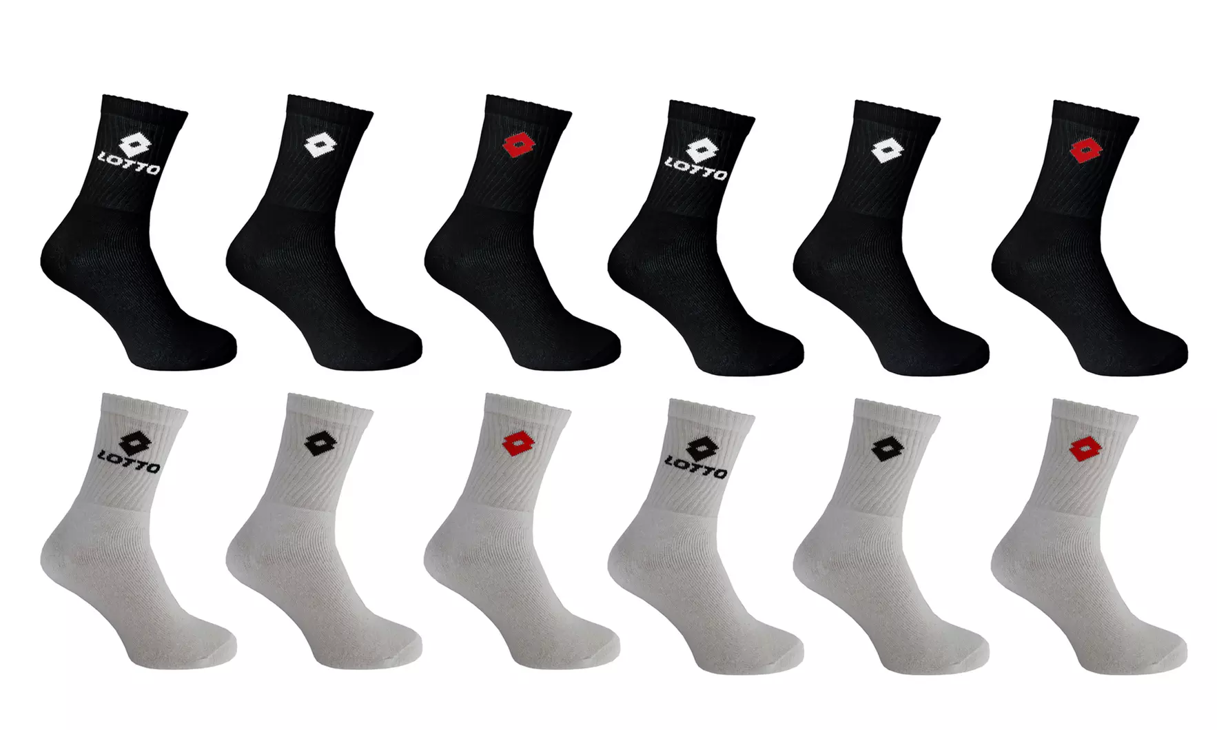 Fino a 15 paia di calze da tennis da uomo Lotto, disponibili in 2 colori e 2 taglie - Primary Image