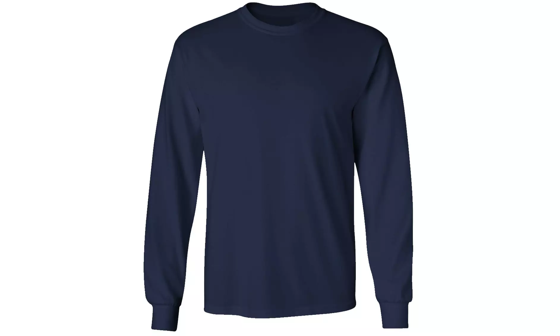 Men's Basic 100% Cotton Long Sleeve Crew Neck T-Shirt (S-3XL)