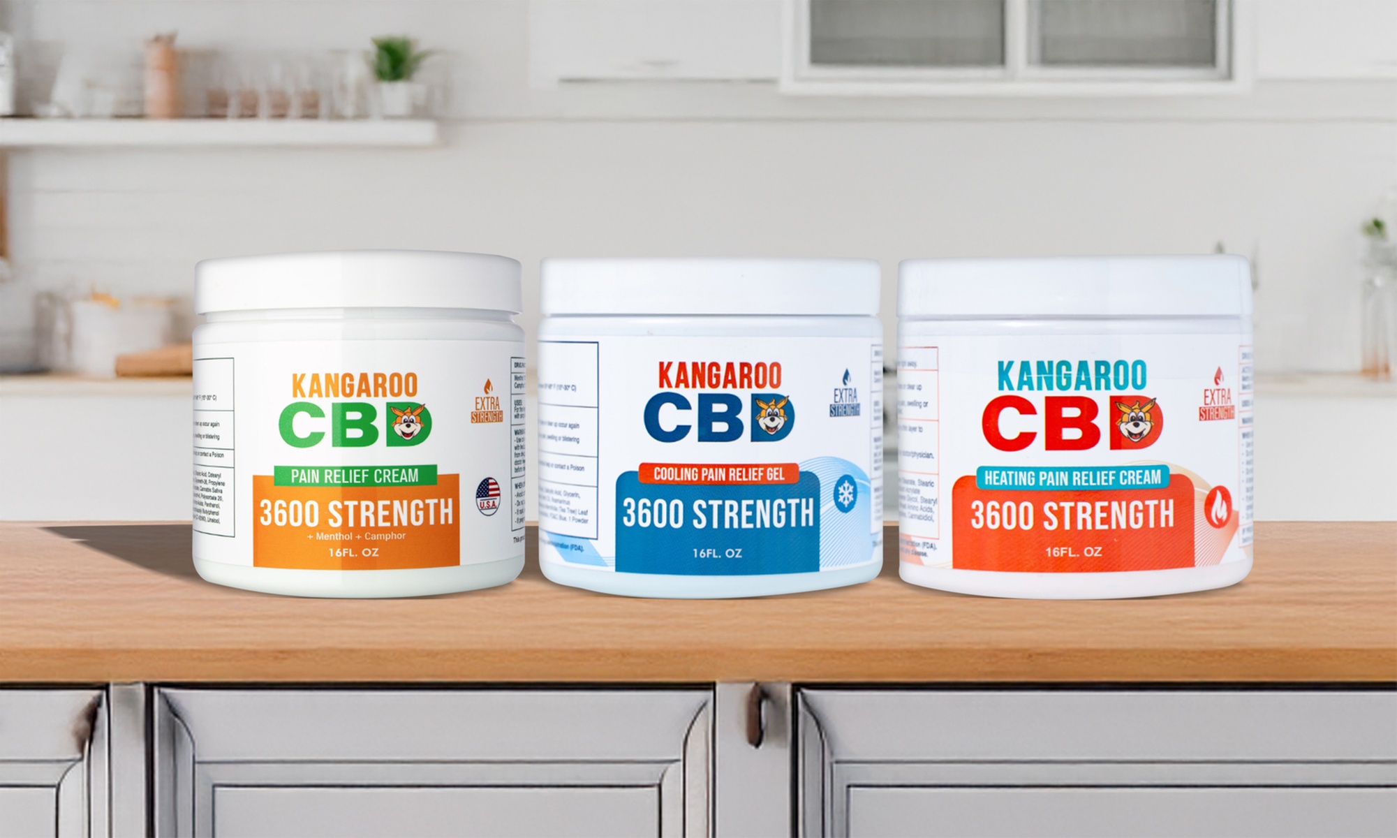 3600MG Pain Relief Cream Bundles - Heating & Cooling Options from Kangaroo