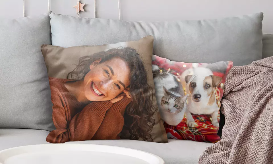 Coussins photo personnalisés tout doux – souvenir câlin à imprimer ! (jusqu'à 84% de remise)