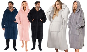 Extra Long Oversized Sherpa Hoodie Blanket