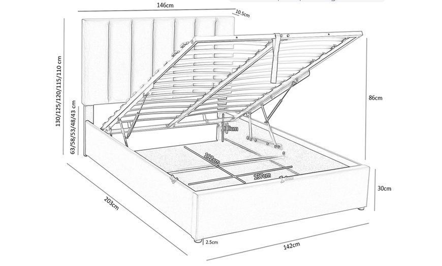 Image 12: Ottoman Storage Bed Frame with Tufted Headboard