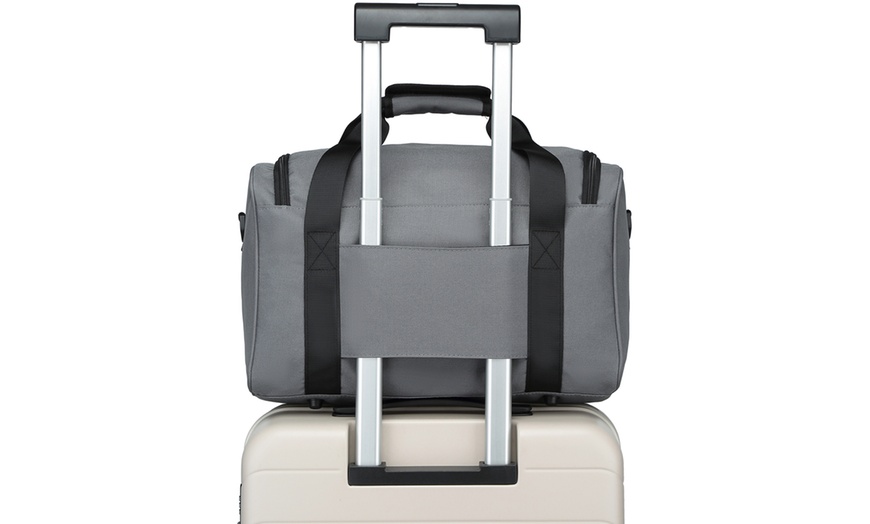 Image 8: KONO 1 to 3-Piece ABS Hard Shell Suitcase and Duffel Bag Set Grey