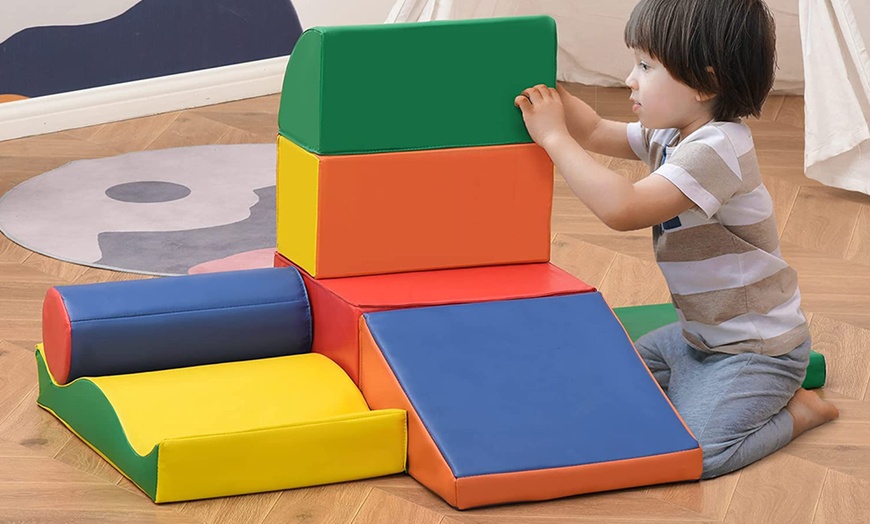 Image 27: HomCom Soft Play Foam Building Blocks Toy